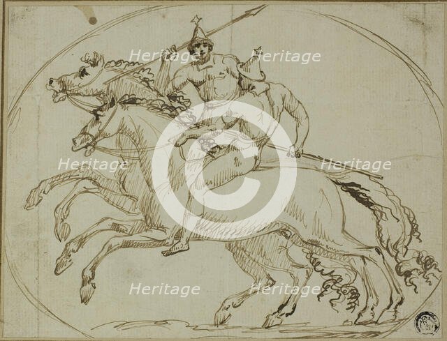 Two Mounted Warriors, n.d. Creator: John Deare.