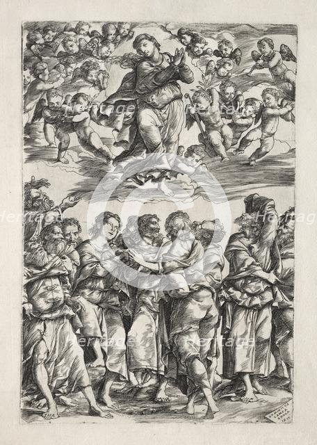 The Assumption of the Virgin, 1517. Creator: Domenico Campagnola (Italian, 1500-1564).