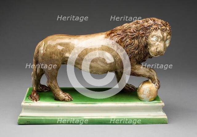 Lion (One of a Pair), Staffordshire, c. 1785. Creator: Staffordshire Potteries.