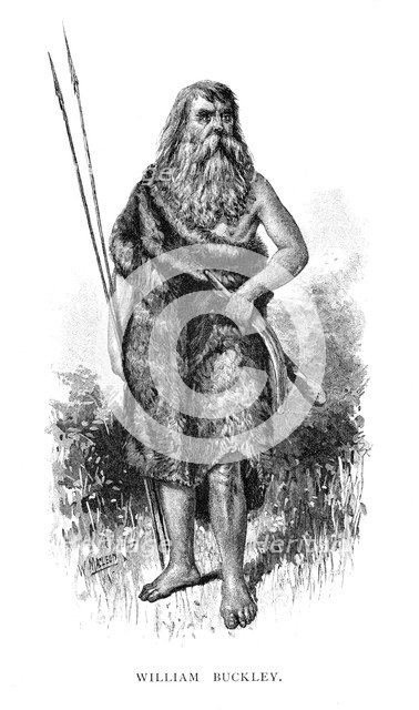 William Buckley, esaped English convict in Australia, (1886).Artist: W Macleod