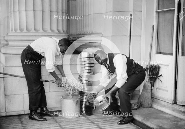 U.S. Capitol - Cleaning Interior, 1914. Creator: Harris & Ewing.