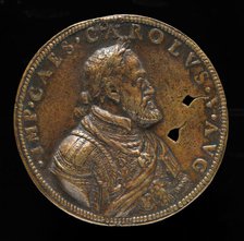 Charles V, 1500-1558, King of Spain 1516-1556, Holy Roman Emperor 1519 [obverse], 1547 or after. Creator: Leone Leoni.