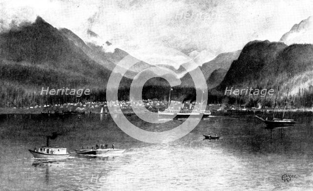 On The Way to Klondike. Skagway Town, from the head of the Lynn Canal...White Pass...1897, (1898). Creator: Unknown.