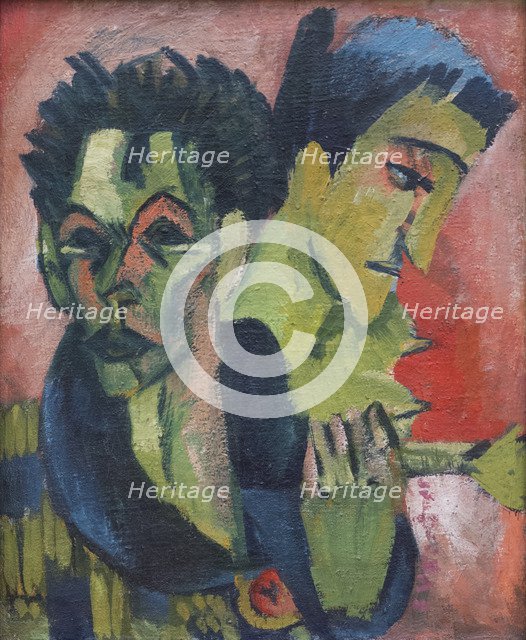 Self-Portrait with girl, 1914-1915.