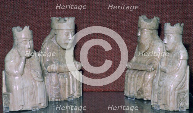 The Lewis Chessmen, (Norwegian?), c1150-c1200. Artist: Unknown