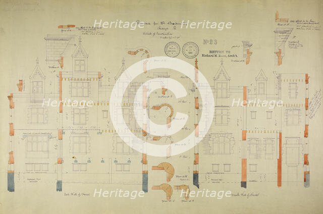 William Borden Residence, Chicago, Illinois, Construction Details, 1885/86. Creator: Richard Morris Hunt.