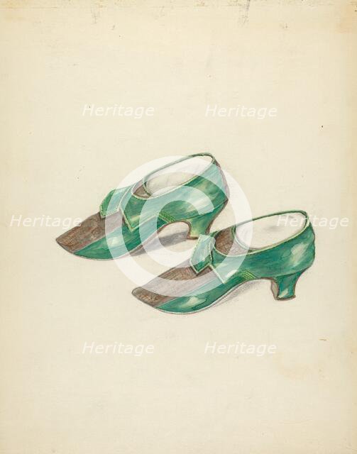 Woman's Shoes, c. 1940. Creator: Margaret Concha.