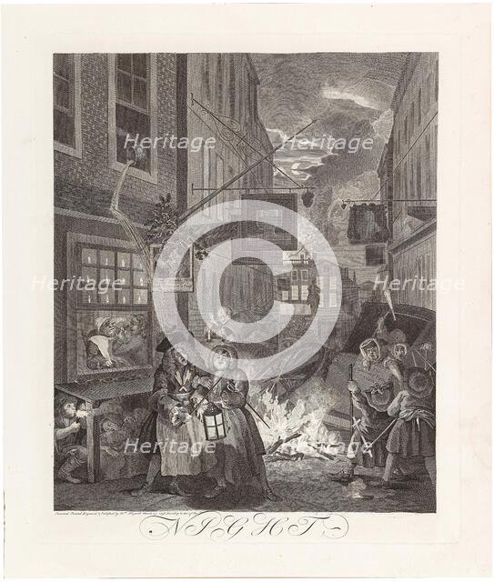 Night, From the Series "The Four Times of the Day", 1738. Creator: Hogarth, William (1697-1764).