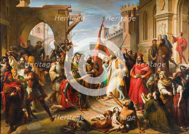 The Oath of the Anconetans, 1850s. Creator: Podesti, Francesco (1800-1895).