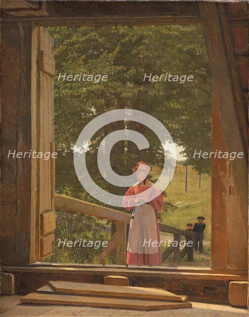 View from the Loft of the Grain Store at the Bakery in the Citadel of Copenhagen, 1831. Creator: Christen Købke.