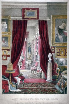 Lady Morgan's drawing room, no 11 William Street, Lowndes Square, Chelsea, London, 1858. Artist: Anon