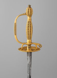 Smallsword with Scabbard, hilt and scabbard, probably Spanish; blade, German, Solingen, c1790-1800. Creator: Unknown.