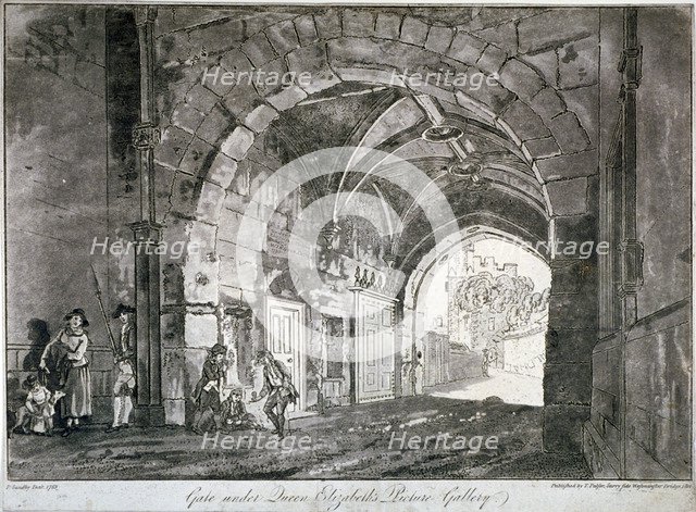 Gate under Queen Elizabeth's Picture Gallery, Windsor Castle, Berkshire, 1812. Artist: Paul Sandby