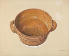 Zoar Colander, c. 1937. Creator: Fritz Boehmer.