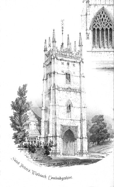 'Saint Peter's Church, Wisbeach, Cambridgeshire', c1850s. Artist: Unknown.