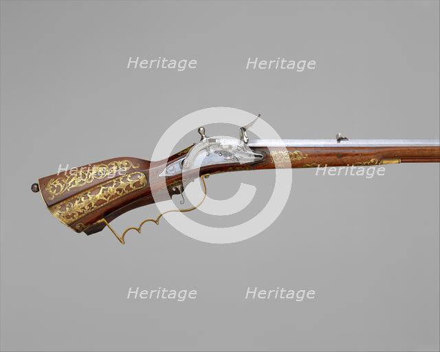 Snaphaunce Hunting Rifle, Swedish, Stockholm, dated 1722. Creator: Jonas Schertiger.