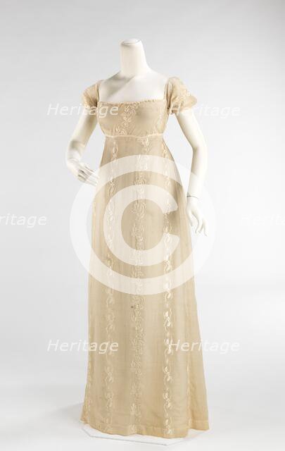 Evening dress, American or European, 1810-12. Creator: Unknown.