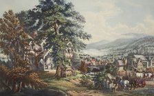 The Home of Evangeline, 'In the Acadian Land' , pub. 1864, Currier & Ives (Colour Lithograph)