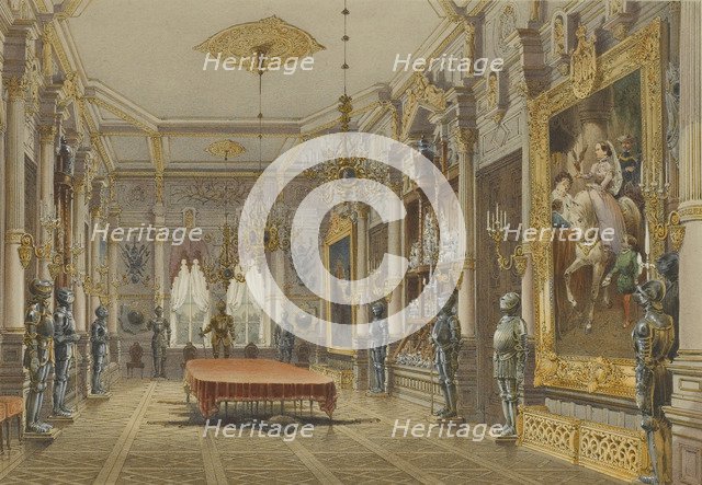 Verkiai Palace. Interior of dining room, 1847-1852.