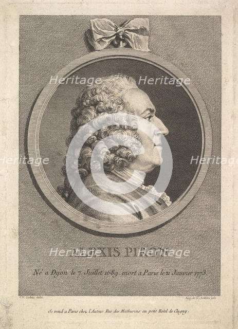 Portrait of Alexis Piron, 1776. Creator: Augustin de Saint-Aubin.