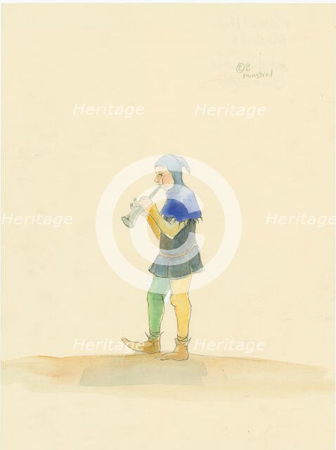 Medieval minstrel, 2004. Creator: Judith Dobie.