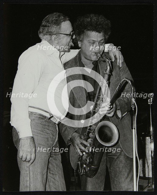 Buddy Rich and Steve Marcus at the Royal Festival Hall, London, June 1985. Artist: Denis Williams