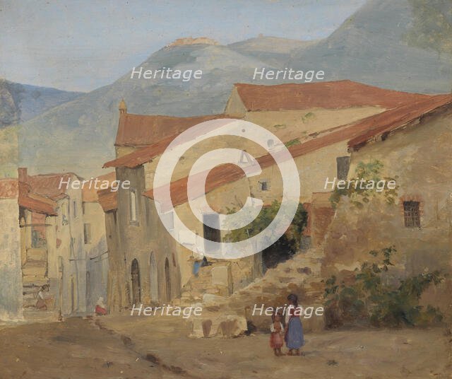 Village Street in the Sabine Mountains, 1830s. Creator: Jorgen Sonne.