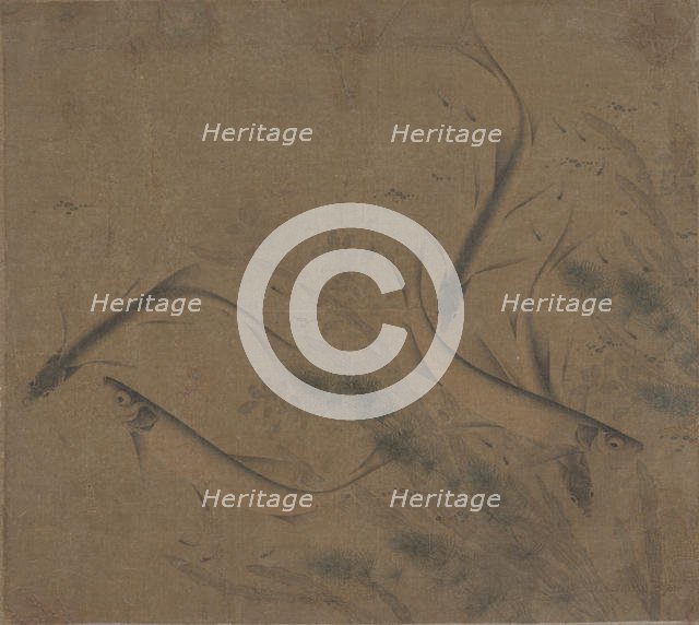 Fish at play, 12th-late 13th century. Creator: Attributed to Zhao Kexiong (Chinese, active early 12th century).