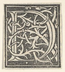 Initial letter D on patterned background, 1520., 1520. Creator: Anon.