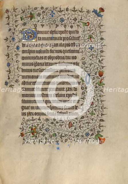 Decorated Text Page; Book of Hours, about 1420. Creator: Unknown.