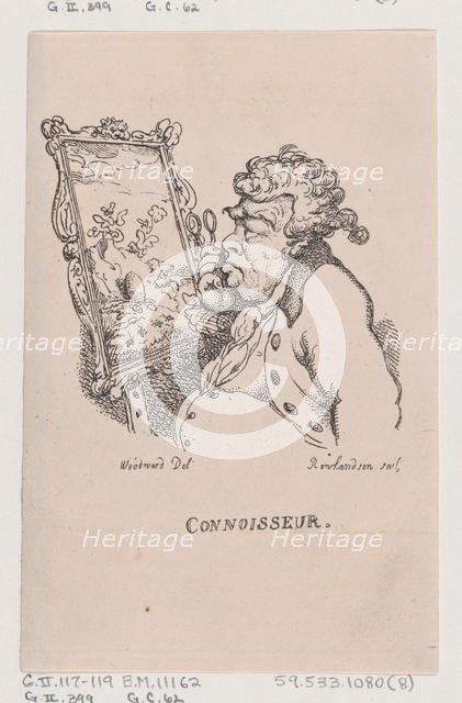 Connoisseur, April 1808., April 1808. Creator: Thomas Rowlandson.