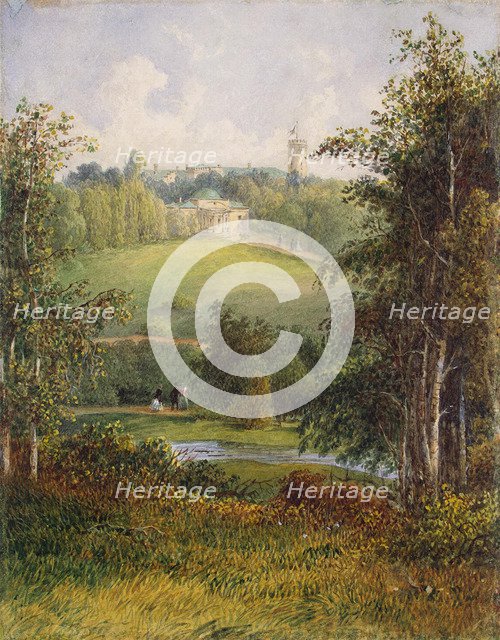 Landscape with the Manor House in the Estate of Gostilitsy near St Petersburg, 1820s. Artist: Anonymous  