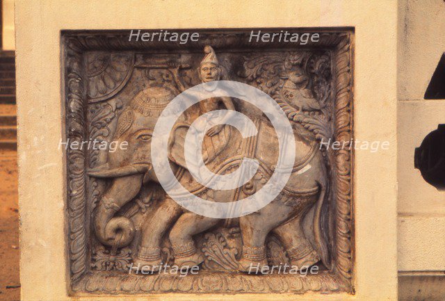 Guard Stone Figure at Entrance of Buddhist Temple, Sri Lanka, 20th century. Artist: Unknown.