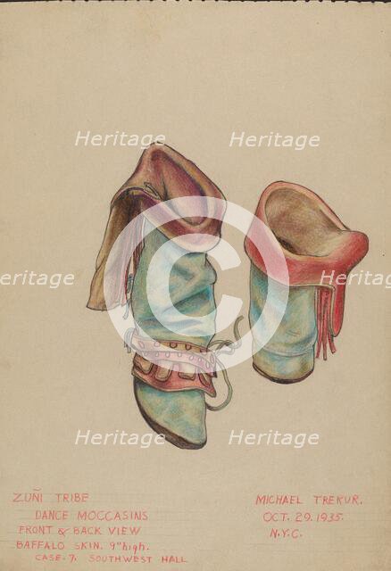 Dance Moccasins, 1935. Creator: Michael Trekur.