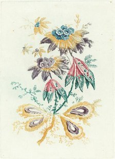 Fantastic Flowers with Peapod Leaves, 1795. Creator: Anne Allen.