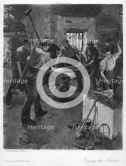 'Forging the Anchor', 20th century.Artist: Stanhope A Forbes