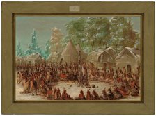 La Salle's Party Feasted in the Illinois Village. January 2, 1680, 1847/1848. Creator: George Catlin.