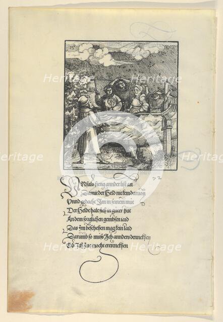 Theurerdanck's Ship Endangered by Hail and Storm, from Theuerdanck, 1517. Creator: Hans Schäufelein the Elder.