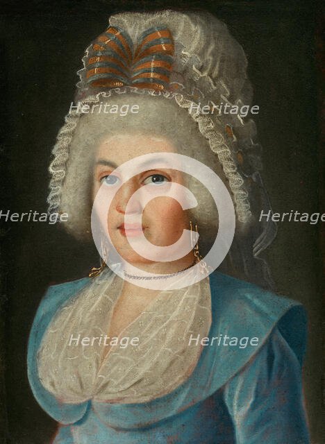 Portrait of a Lady in Lace Bonnet, around 1790. Creator: Unknown.