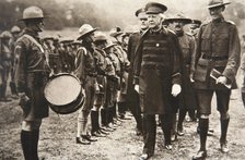 General Bramwell Booth inspecting boy scouts, London, 1925.  Artist: S and G