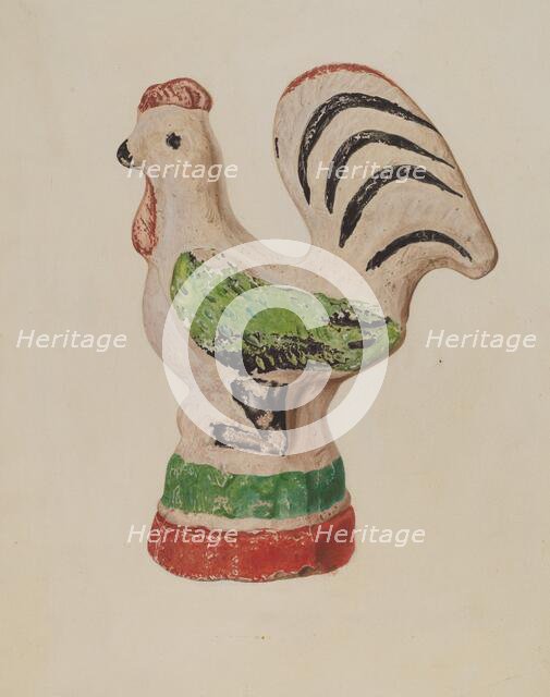 Chalkware Rooster, c. 1940. Creator: Betty Fuerst.