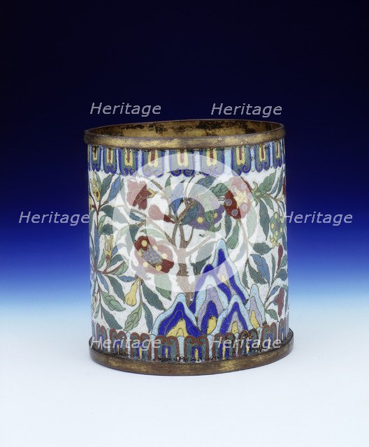 Cloisonne brushpot, Qing dynasty, China, mid 18th century. Artist: Unknown