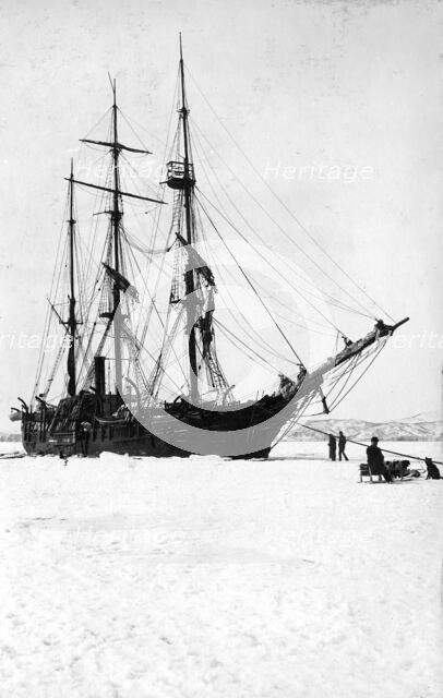 A schooner in the ice of Avacha Bay, 1910-1929. Creator: Ivan Emelianovich Larin.