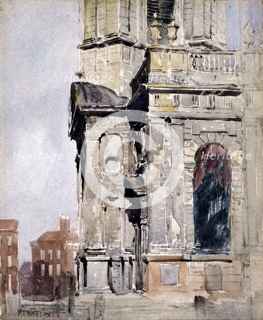 Porch of St Philip's Cathedral, Birmingham, 1836. Creator: David Cox the Elder.