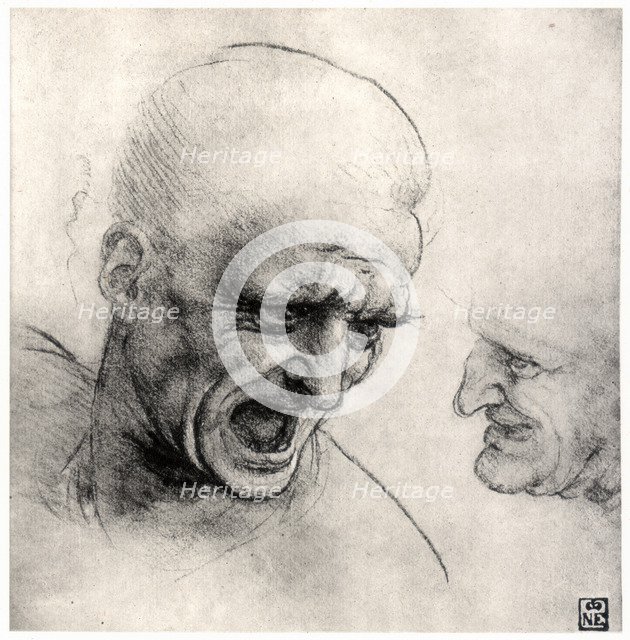 'Heads of Warriors', 1503-1505. Artist: Leonardo da Vinci