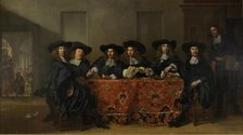 Six Regents and the Housemaster of the Oudezijds Institute for the Outdoor Relief of the Poor, Amste Creator: Pieter van Anraedt.