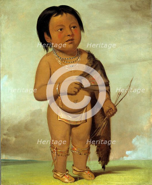 Tcha-aés-ka-ding, Grandson of Buffalo Bull's Back Fat, 1832. Creator: George Catlin.