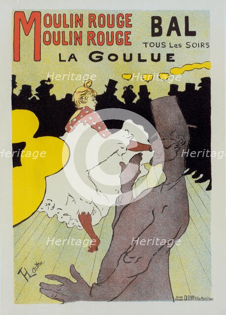 Affiche pour le Moulin Rouge "la Goulue"., c1898. Creator: Henri de Toulouse-Lautrec.