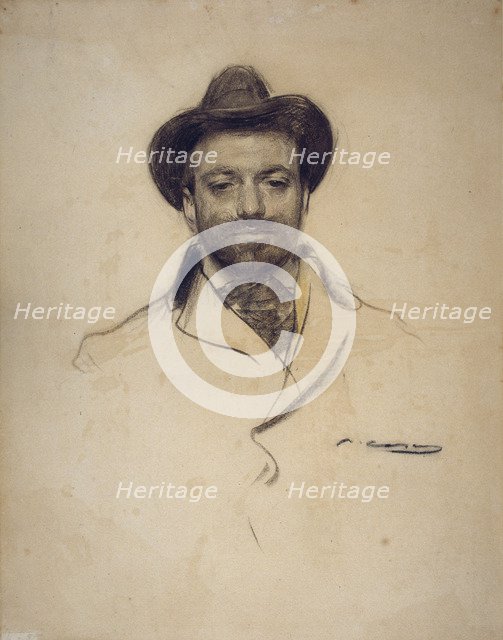 Portrait of Josep Maria Sert (1874-1945). Artist: Casas, Ramon (1866-1932)