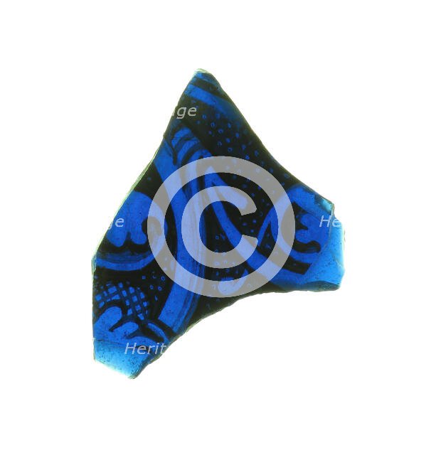 Glass Fragment, French, 12th-14th century. Creator: Unknown.